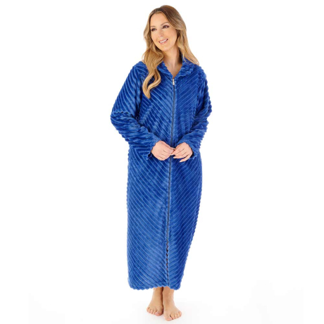 Slenderella Housecoat In Blue HC08302
