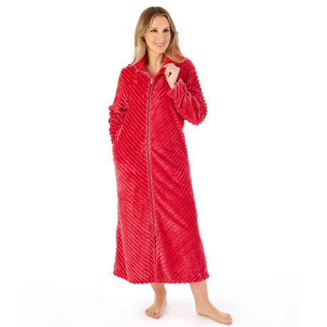 Slenderella Housecoat In Raspberry HC08302
