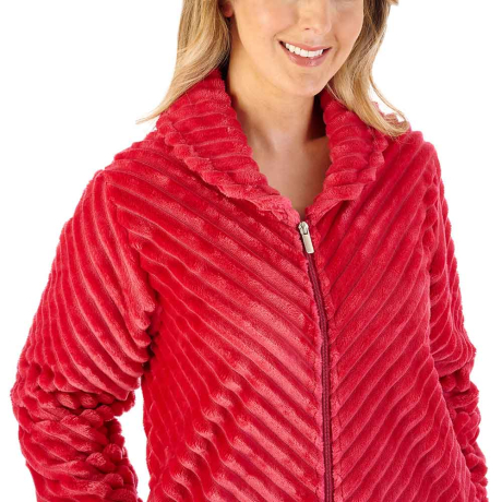 Slenderella Housecoat In Raspberry HC08302
