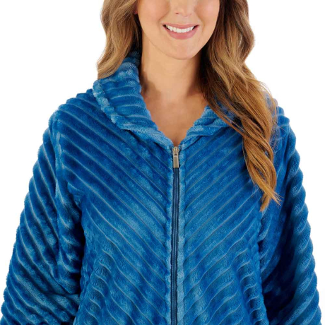 Slenderella Housecoat In Teal HC08302
