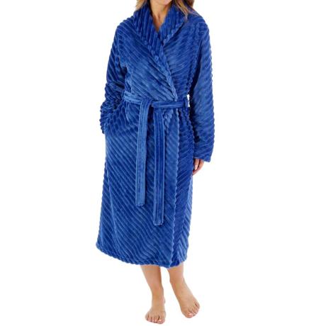 Stripes Shawl Collar 46 Inch Wrap Housecoat