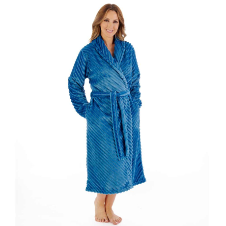 Slenderella Housecoat In Teal HC08303
