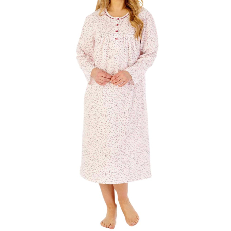 Anemone Long Sleeve Buttoned Top 45 Inch Nightdress