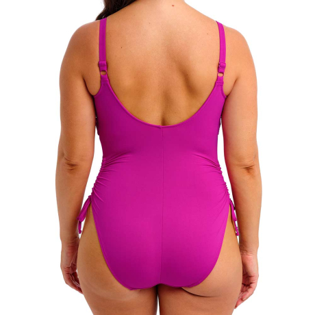 Backview of Fantasie Swim Beach Waves Swimsuit in Bright Fuchsia FS502231

