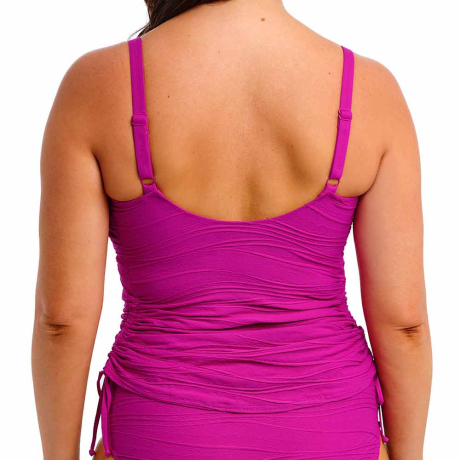 Backview of Fantasie Swim Beach Waves Tankini Top in Bright Fuchsia FS502254
