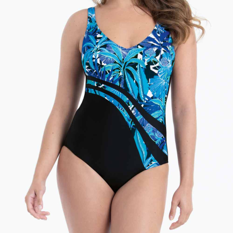 Anita Swimwear Palmtree Luella Swimsuit In Ocean 7302
