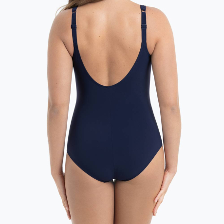 Backview of Anita Swimwear Flower Dots Sidonia Swimsuit In Blue 7304

