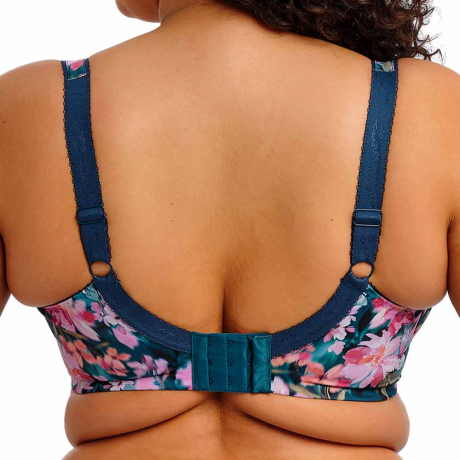 Backview of Elomi Lucie Bra in Teal Floral EL4490
