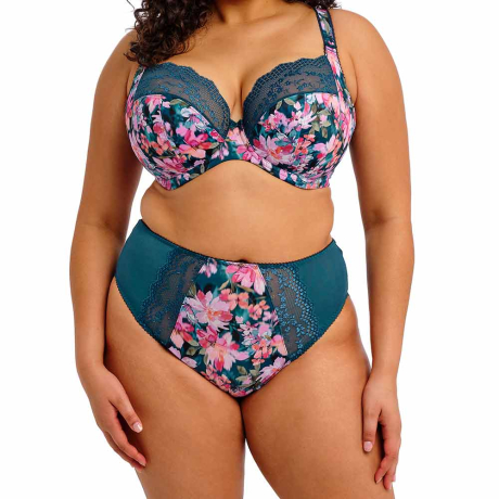 Elomi Lucie Bra and Briefs in Teal Floral EL4490 and EL4498
