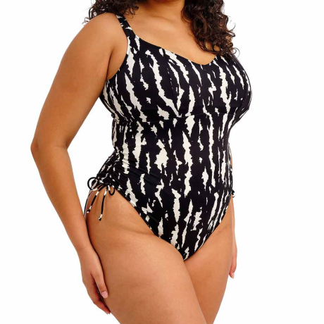 Sideview of Elomi Swim Echo Shell Swimsuit In Black ES802843
