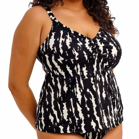 Sideview of Elomi Swim Echo Shell Tankini Top In Black ES802861
