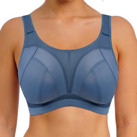Freya Sports Bra in Steel Blue Front view