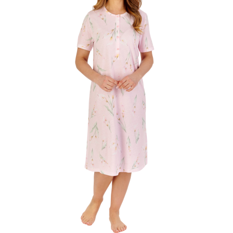 Calla Lily Short Sleeve Cotton 42 Inch Nightdress