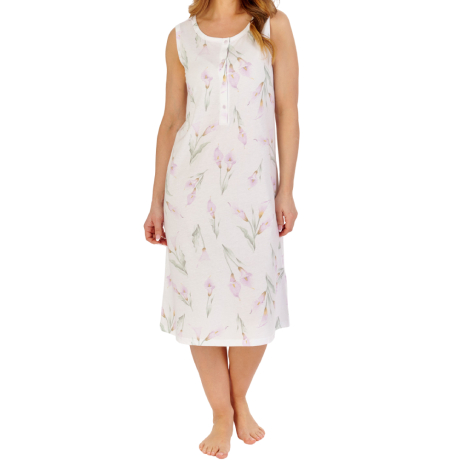 Calla Lily Sleeveless Cotton 42 Inch Nightdress