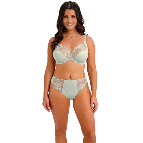 Fantasie Magdalena Underwired Side Support Bra in Vintage Green FL103401 and briefs FL103450