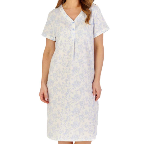 English Rose Short Sleeve Cotton 42 Inch Nightdress