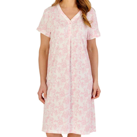 English Rose Short Sleeve Cotton 42 Inch Nightdress
