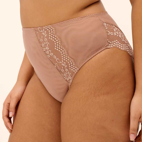 Sideview of Elomi Lucie Briefs in Mocha EL4498
