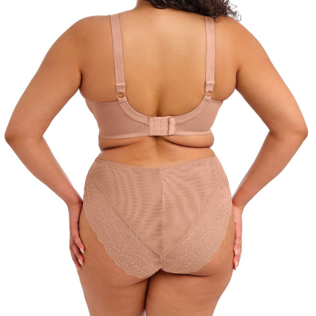 Backview of Elomi Lucie Bra and Briefs in Mocha EL4490 and EL4498
