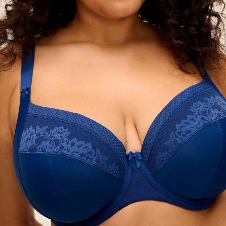Close up of Elomi Nerina Bra In French Navy EL302734
