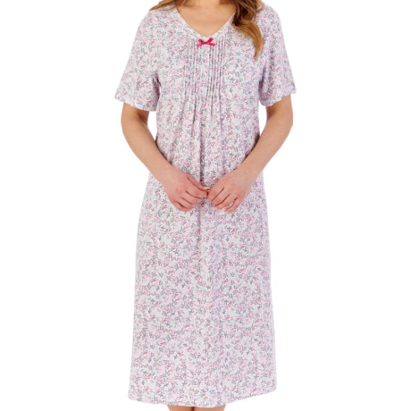 Slenderella nightdress product in ivory NDW2105- front view image