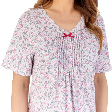 Slenderella nightdress product in ivory NDW2105- close up image