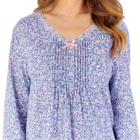 Slenderella Nightdress product in navy NDW2107- close up image