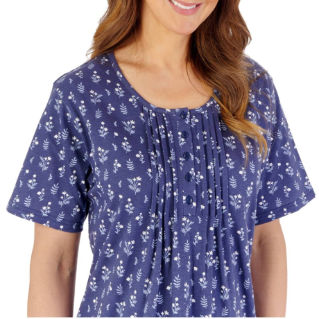 Slenderella Nightdress product in navy NDW2115- close up image