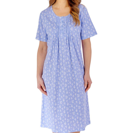 Meadow Floral Short Sleeve Cotton 42 Inch Nightdress