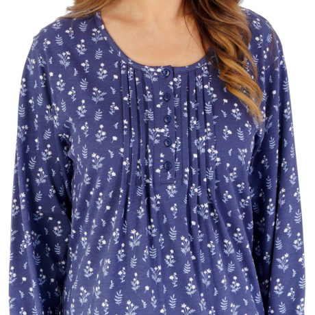 Slenderella Nightdress product in navy NDW2116- close up image