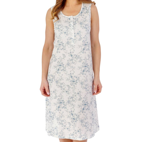 Soft Bloom Build Up Shoulders 42 Inch Cotton Nightdress