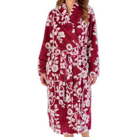 Slenderella Housecoat product in raspberry HCW2322- front view image
