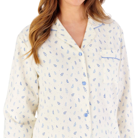 Slenderella Pyjamas product in blue PJW2213- close up image 