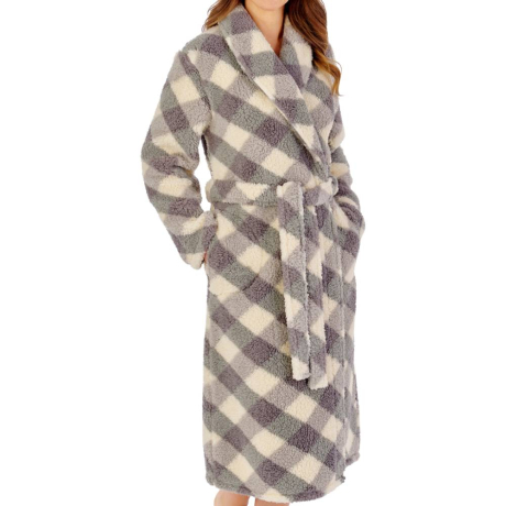 Slenderlla Housecoat product in grey HCW2312- front view image