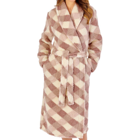 Slenderella Housecoat product in pink HCW2312- front view image