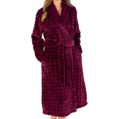 Wave Fleece Shawl Collar 46 Inch Wrap Housecoat