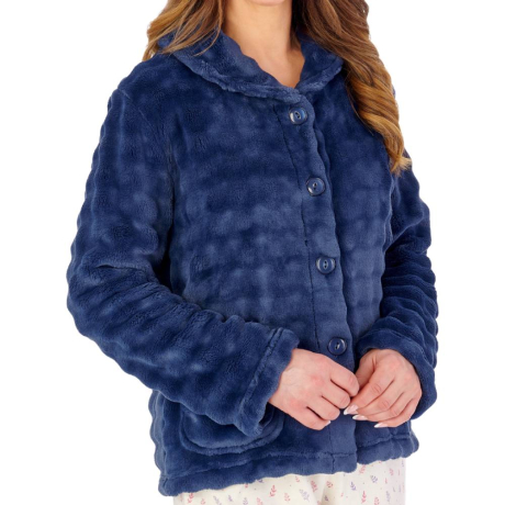 Slenderella Bed jacket product in navy BJW2300- front view image