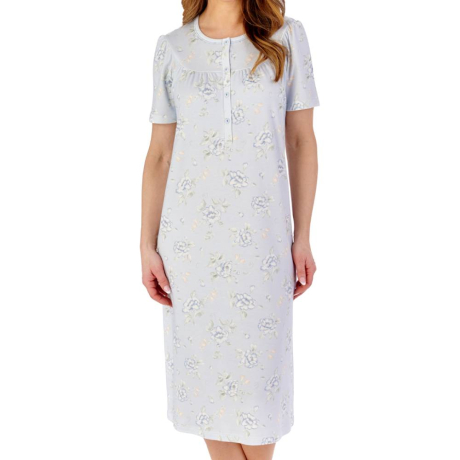 Winter Camellia Short Sleeve 43 Inch Cotton Interlock Nightdress