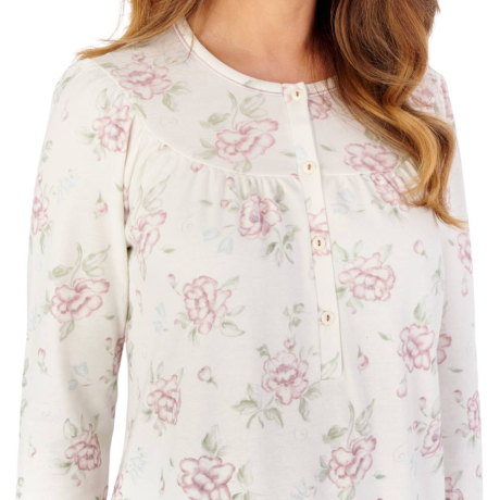 Slenderella Nightdress product in ivory NDW2121- close up image