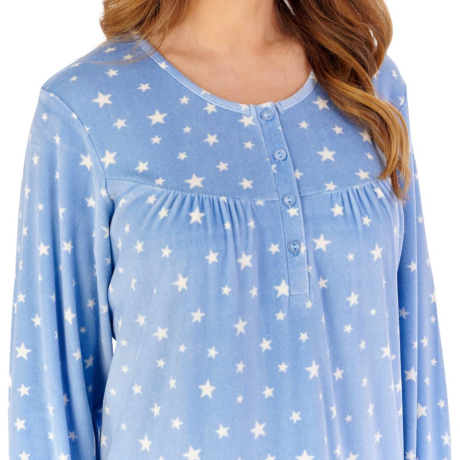 Slenderella Nightdress product in blue NDW2345- close up image