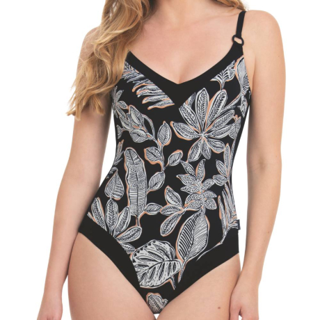 Rosa Faia Botonical lines Mabela product in black 7823- front view image