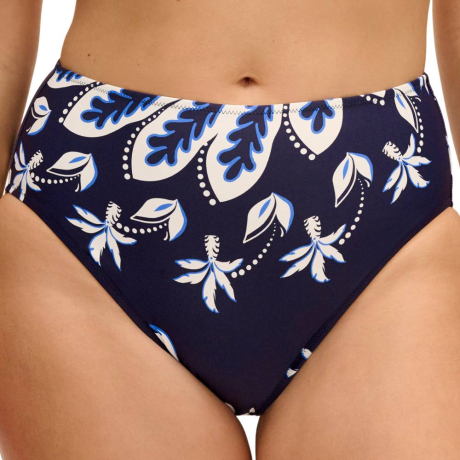 Playa azul high waist bikini brief product in navy FS507378- front view image