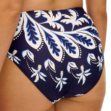 Playa azul high waist bikini brief product in navy FS507378- back view image