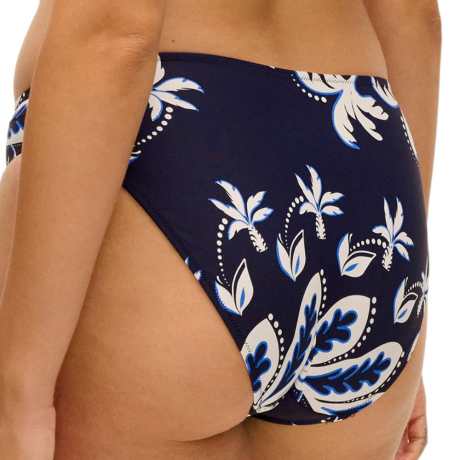 Playa azul high leg bikini brief product in navy FS507385- back view image