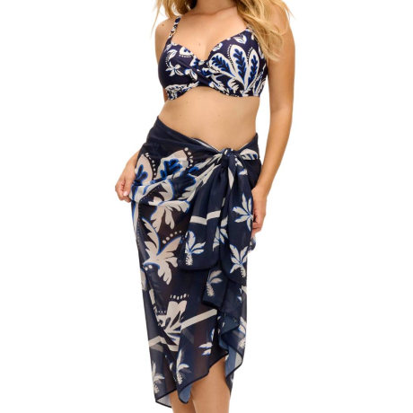Playa azul high leg bikini full cup bikini top and sarnog product in navy FS507391 FS507385 FS507305- full set image