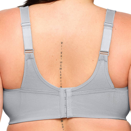 Glamorise Magic lift active non wired support bra product in grey 1005- back view image 