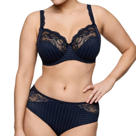 Primadonna Madison full cup bra and full brief product in velvet blue 0162121 0562126- full set image