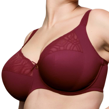 Primadonna Salerno fuller bust bra product in evening red 0163535- side view image