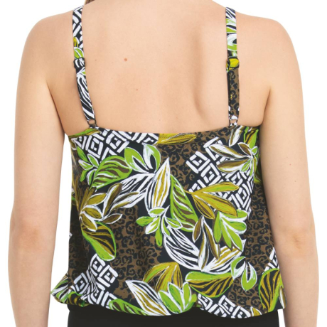 Anita swim Green oasis Girona top product in print 6591-1- back view image