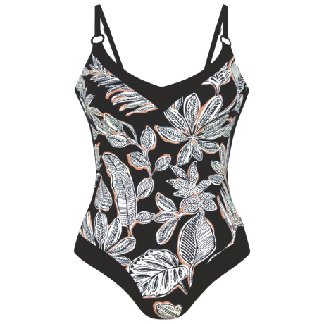 Rosa Faia Botonical lines Mabela product in black 7823- cut out image